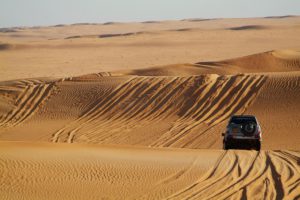 Jeep in Sahara Desert